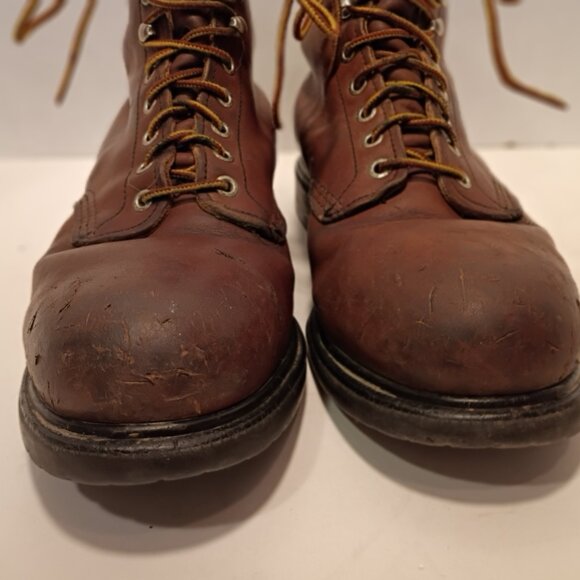 RED WING Vintage Men 10.5D Lace-up Logger 2233 Safety Toe Brown Leather - Picture 5 of 12